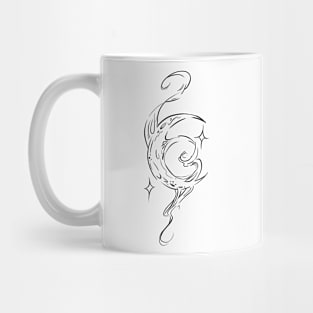 retro wavy moon design water like Mug